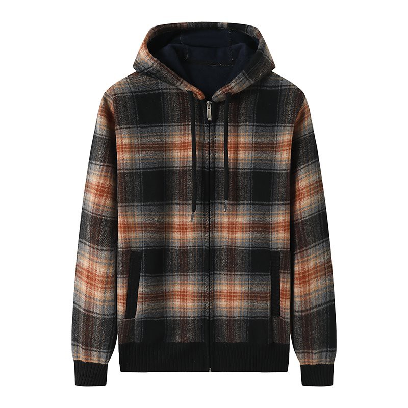 Men's Plaid Zip Up Jacket