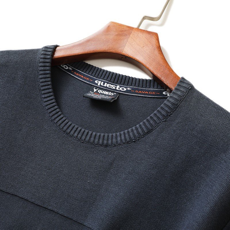 Stone washed crewneck sweater factory