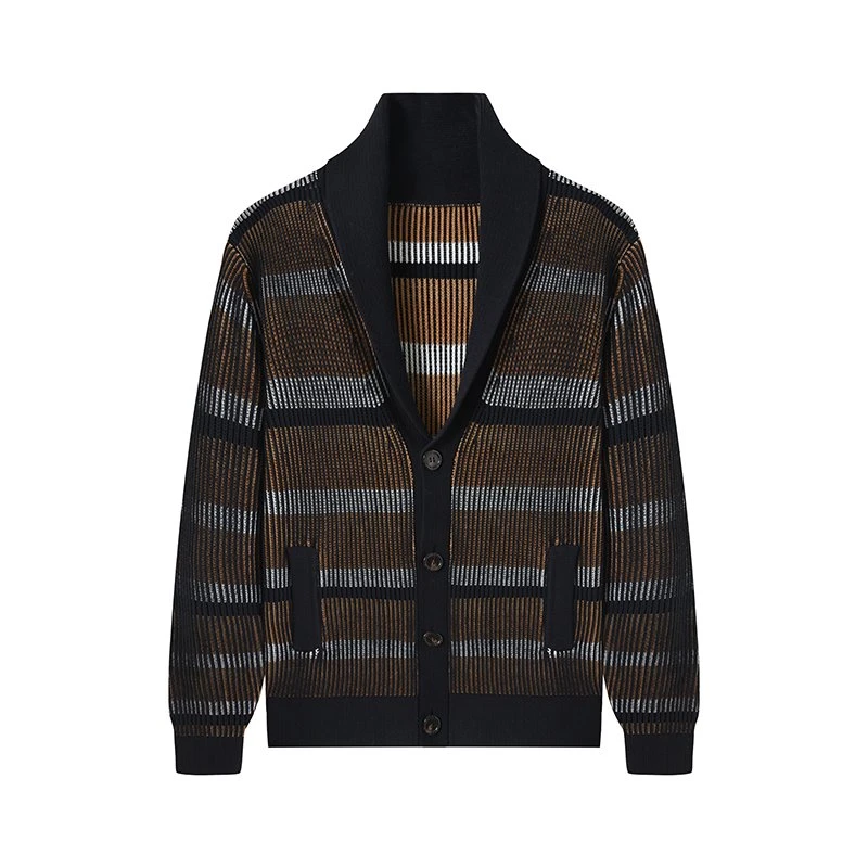 Striped Mens Cardigan